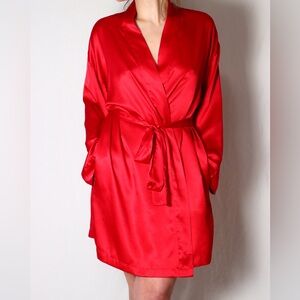 Y2K Victoria's Secret Vibrant Red Satin Robe